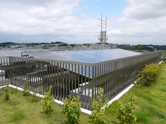 圖4:建築物屋頂綠化及太陽能板